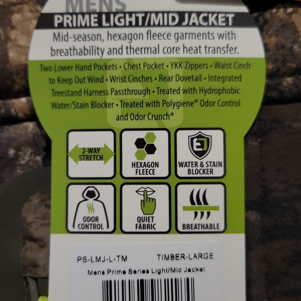 Element Outdoors Prime Series Mid Season jacket Realtree Timber Sz Lg Hunting - Picture 12 of 12